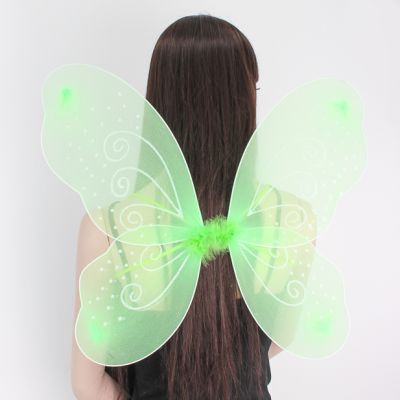 Lime Green net fairy wings 50x45cm