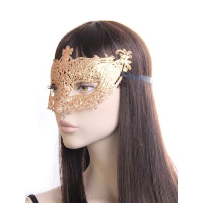 Rose Gold glitter filigree style masquerade mask