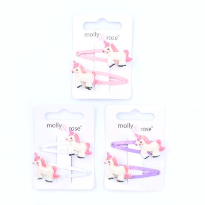 FAULTY* Card of 2 glitter Unicorn motif sleepies 4cm