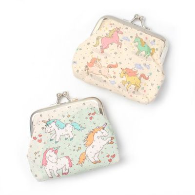 Unicorn print coin purse  6x8cm