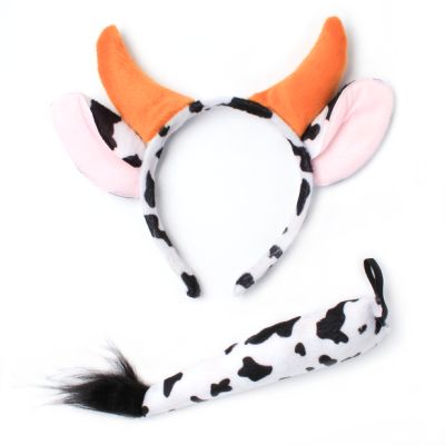 Cow ears and tail dress up set
