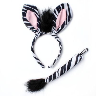 Zebra ears and tail dress up set