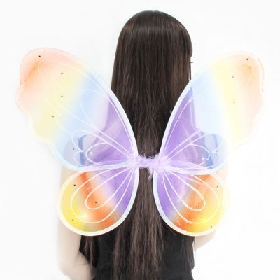 Rainbow net fairy wings 49x42cm