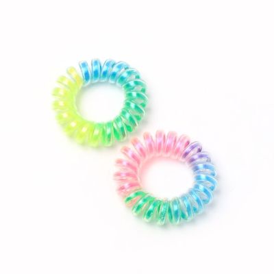 Small telephone elastics - Rainbow - Card of 2 - 1cm thick
