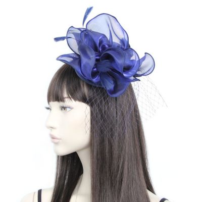 © Style Fleur. Navy chiffon fascinator on an aliceband