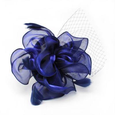 © Style Fleur. Navy chiffon fascinator on an aliceband