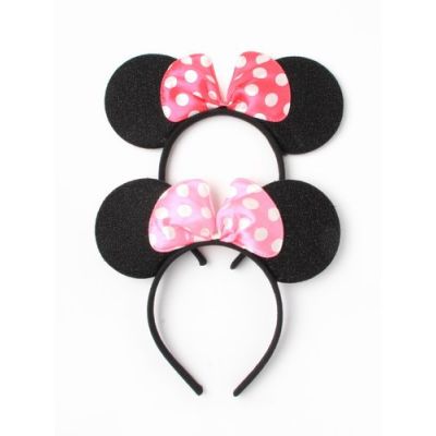 Mouse ears with satin bow on aliceband