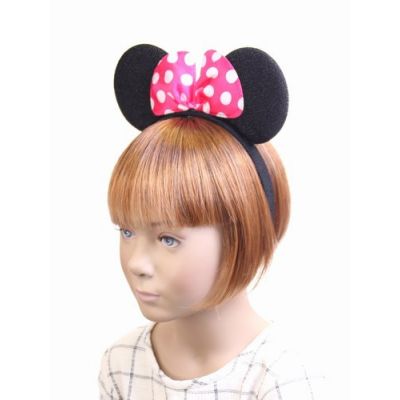 Mouse ears with satin bow on aliceband