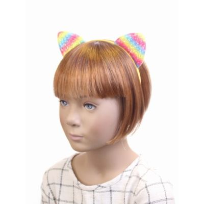 Sparkly rainbow cat ears on an aliceband