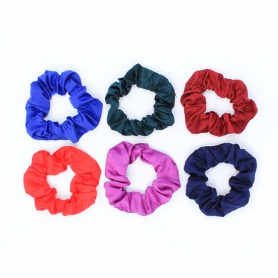 Small - Satin scrunchie in School colours. Dia.8cm