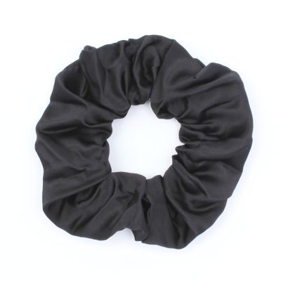 Regular - Black satin scrunchie. Dia.10cm