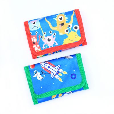 Space rocket / monster print wallet 11x7cm