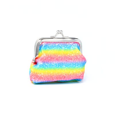 Rainbow glitter clasp purse 9x7cm