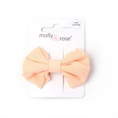 100% Cotton fabric bow on a clip 6cm