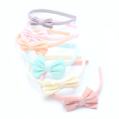 1cm wide 100% Cotton fabric aliceband with bow