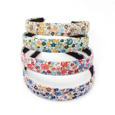 2.5cm wide Cotton covered floral fabric aliceband