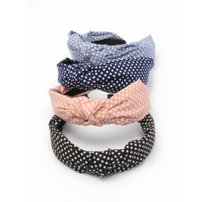 2.7cm wide polka dot print knotted top aliceband