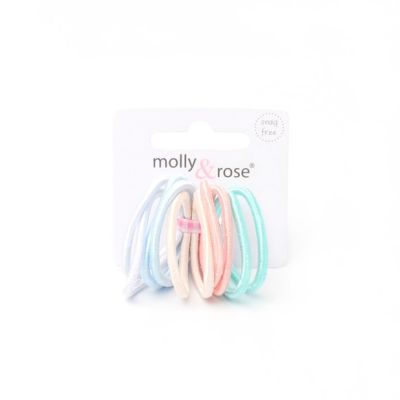 Shiny elastics - Pastels - Card of 10 - 3mm thick