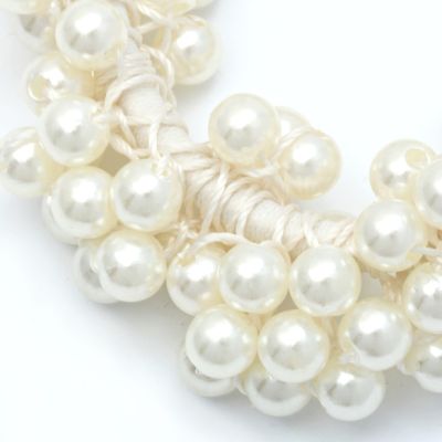 Hand threaded Pearl bead scrunchie