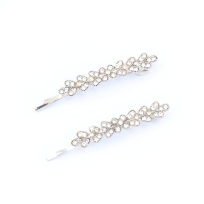 Crystal flower hairslides 6cm