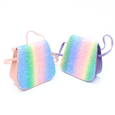 Rainbow glitter saddle bag 10x12x4cm