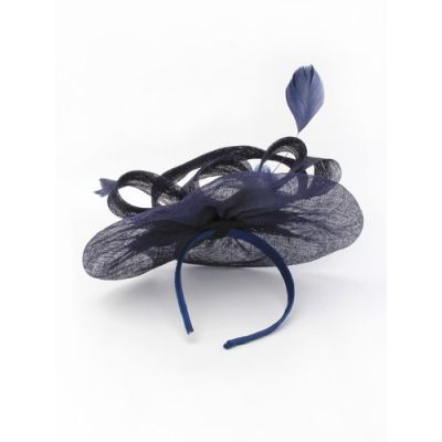 © Style Amelia. Large navy fascinator on an aliceband.