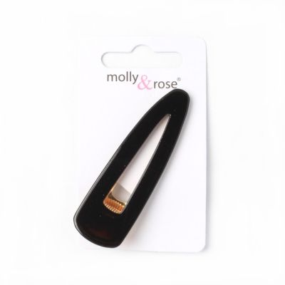 Black resin hair clip 7cm
