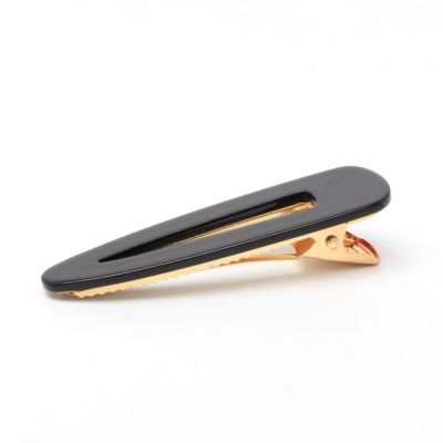 Black resin hair clip 7cm
