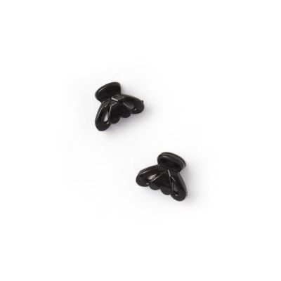 Card of 2 Black heart detail clamps. 2.5cm