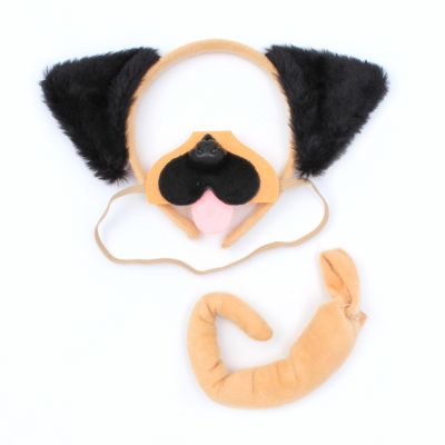 Pug ears, nose and tail dress up set