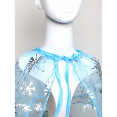 Childrens cape with snowflakes and tie fastening