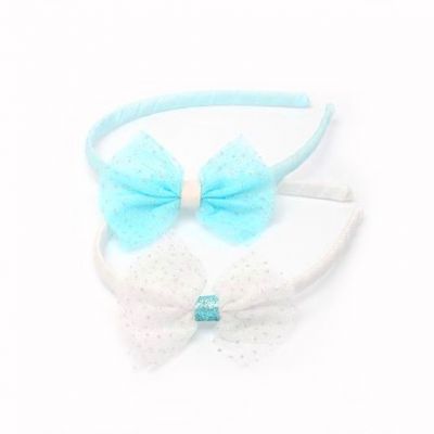 1cm wide aliceband with glitter net side bow