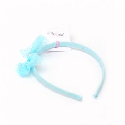 1cm wide aliceband with glitter net side bow