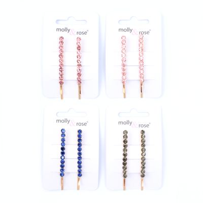 Card of 2 High quality glass stone gilt grips. 5.5cm.