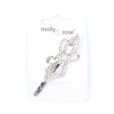Victorian style crystal hair slide. 6cm