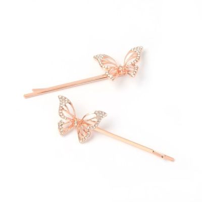 Card of 2 butterfly motif grips. 6cm