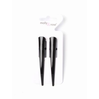 Card of 2 Black beak clips. 7.5cm