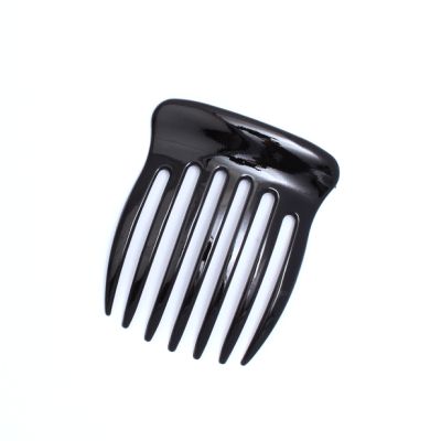 Black wide toothed plastic side comb. 7cm