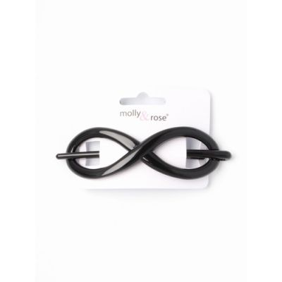 Black infinity loop chignon hair pin. 10cm