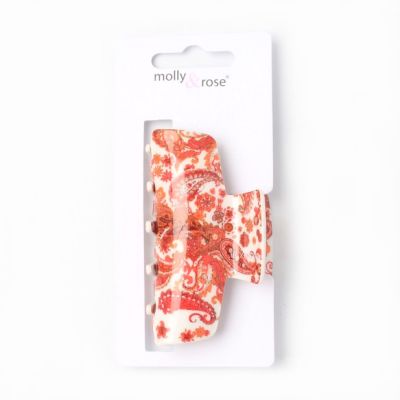 Paisley print acrylic clamp. 8cm