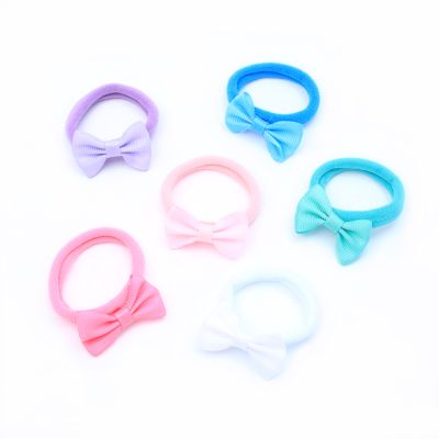 Jersey elastics - Bow motif - Card of 4 - 8mm thick