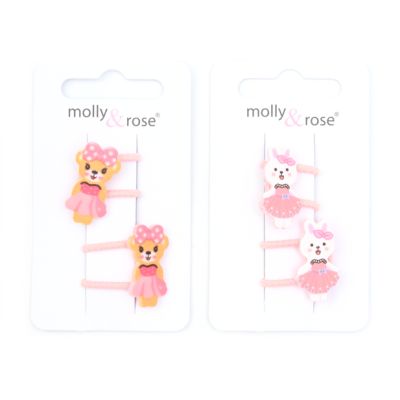 Card of 2 teddy / bunny bobbles