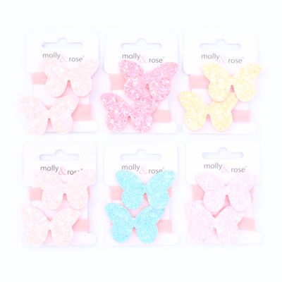 Jersey elastics - Butterfly motif - Card of 2 - 7mm thick