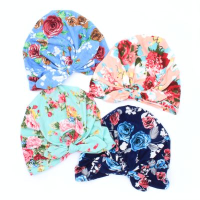 Rose printed soft fabric head turban