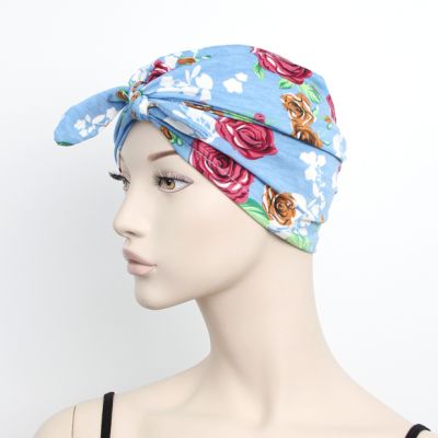 Rose printed soft fabric head turban