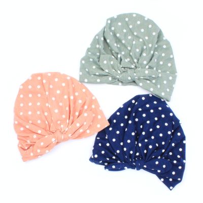 Polka dot soft fabric head turban