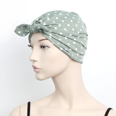 Polka dot soft fabric head turban