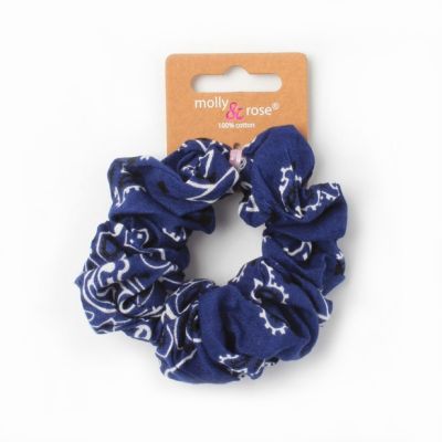 Regular - 100% Cotton paisley print scrunchie. Dia.10cm
