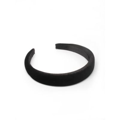 2.5cm wide black velvet padded aliceband