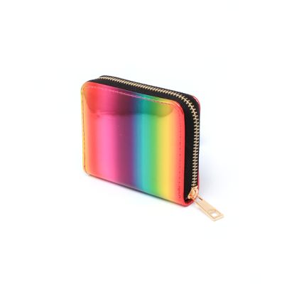 Metallic rainbow zip purse 11x8cm